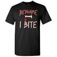 thumbnail image 1 of Beware I Byte Sarcastic Halloween Humor Graphic Novelty Funny T Shirt, 1 of 5