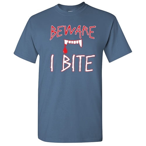 Beware I Byte Sarcastic Halloween Humor Graphic Novelty Funny T Shirt