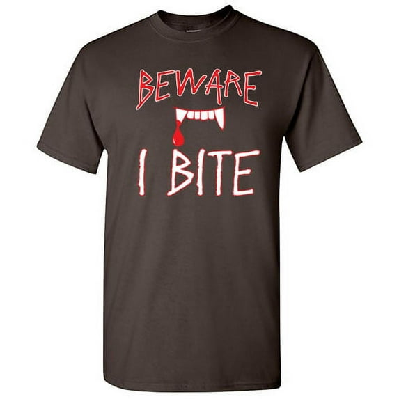 Beware I Byte Sarcastic Halloween Humor Graphic Novelty Funny T Shirt