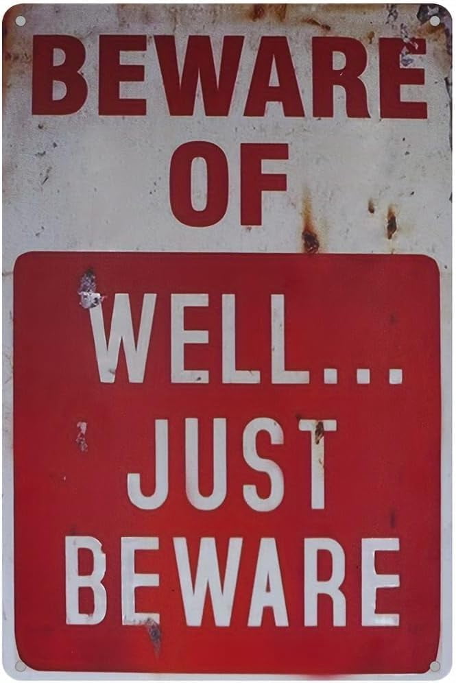 Beware Of Just Beware Vintage Metal Wall Decor Sign -Funny Bar Warning ...