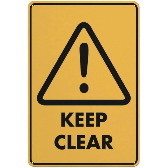 Beware Keep Clear Sign 8"x12" Metal Aluminum Rust Free, Pre-Drilled Holes Weather Resistant, Keep Clear Marker