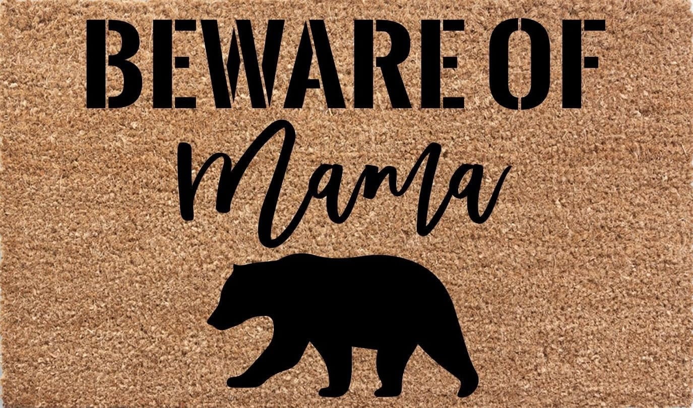 Beware of Mama Bear Doormat Welcome Mat Rug Grandma Mom Aunt Sister ...