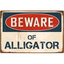 Beware Of Alligator 8” x 12” Vintage Aluminum Retro Metal Sign VS010