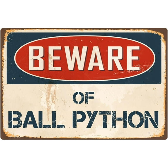 Beware Of Ball Python 8” x 12” Vintage Aluminum Retro Metal Sign VS035