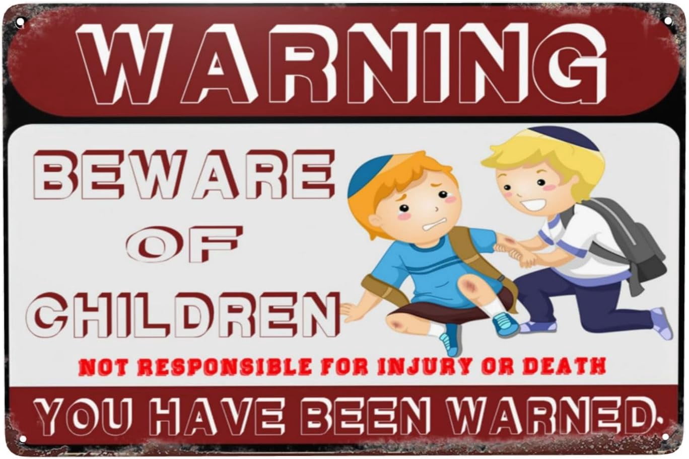 Beware Of Children Metal Sign Warning Sign Safety Signs For Home ...