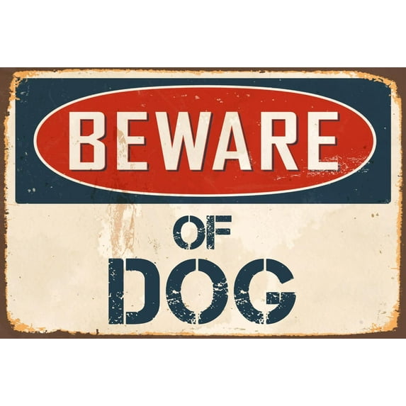 Beware Of Dog 8” x 12” Vintage Aluminum Retro Metal Sign VS468