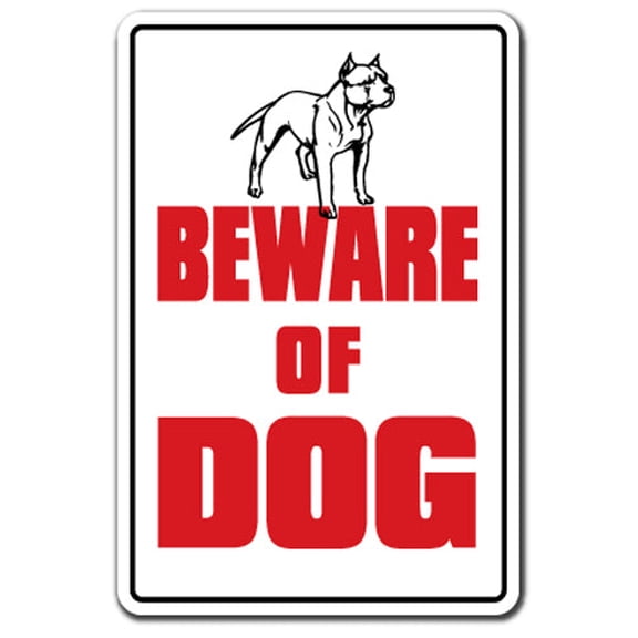 Beware Of Dog Aluminum Sign | Indoor/Outdoor | Security Sign Office Warning Sign, Office, Business | SignMission