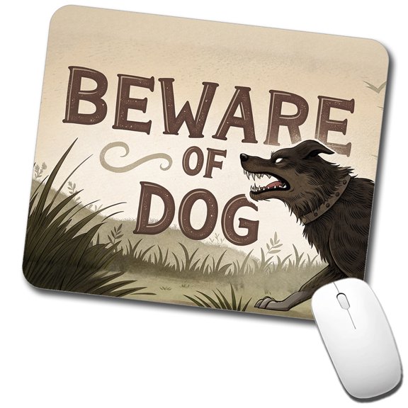 Beware Of Dog Mean Mouse Pad Low Profile Gaming Mat