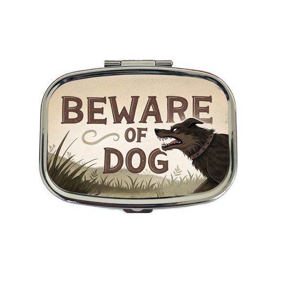 Beware Of Dog Mean Small Travel Handbag Pill Box Case