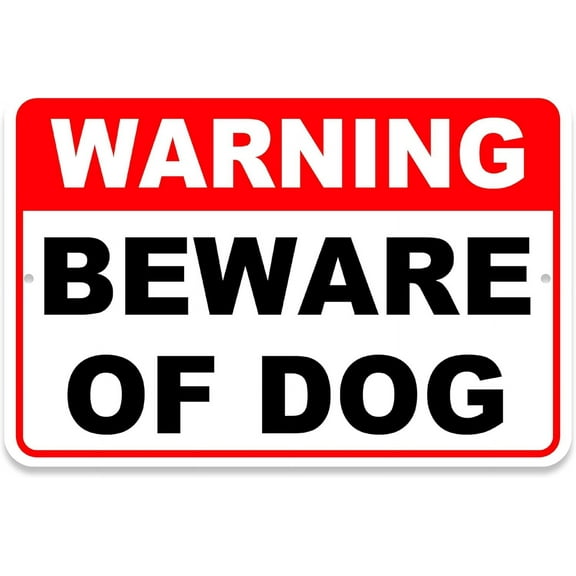 Beware Of Dog Metal Tin Sign Aluminum Warning Signs For Indoor & Outdoor Yard Lawn Sign Home Decor 8x12 inch