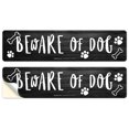 thumbnail image 1 of Beware Of Dog Paws And Bones Sign, 3x12 2 PK Vinyl Sticker, 1 of 1