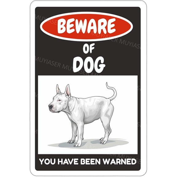 Beware Of Dog Sign Bull Terrier You Have Been Warned Aluminum Metal Tin Signs Door Sign Warning Sign For Fence Gate Yard Home Wall Decor 8x12 Inch
