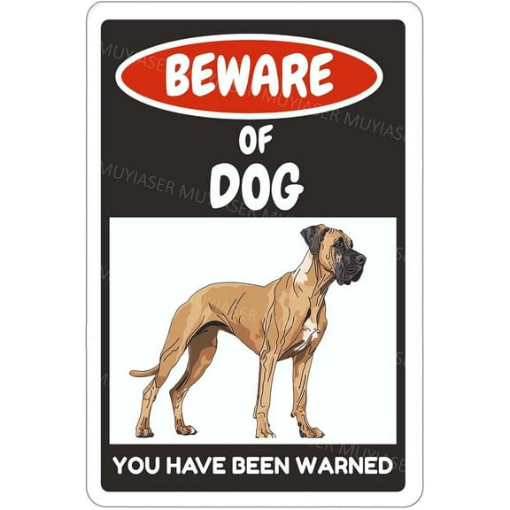 Beware Of Dog Sign Great Dane You Have Been Warned Aluminum Metal Tin Signs Door Sign Warning Sign For Fence Gate Yard Home Wall Decor 8x12 Inch