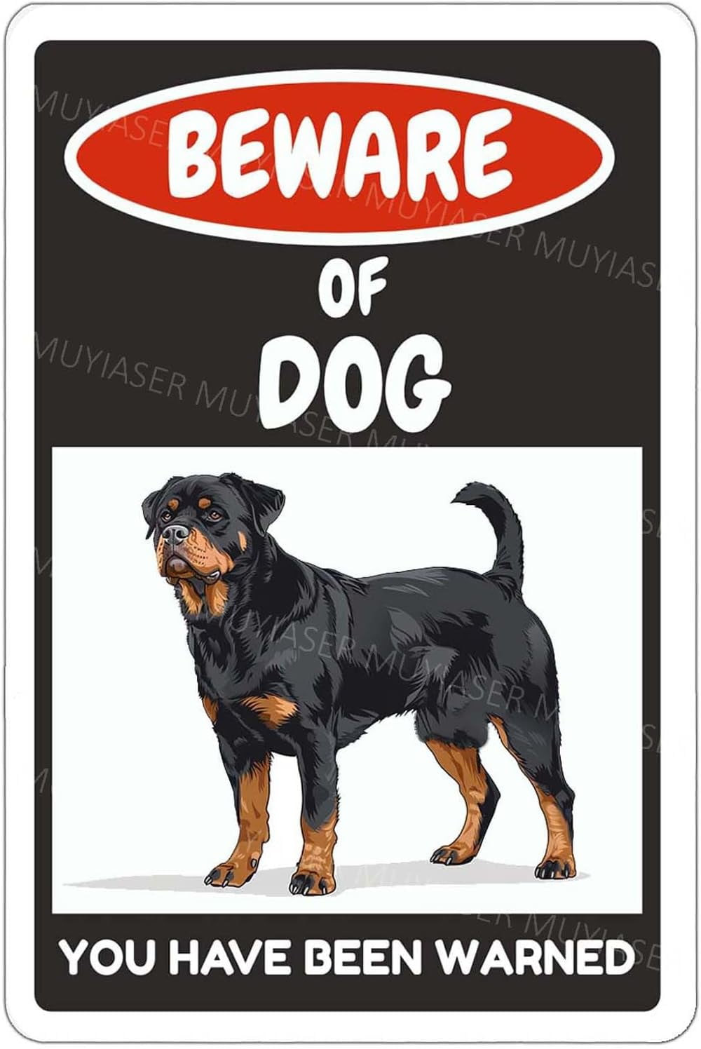 Beware Of Dog Sign Rottweiler You Have Been Warned Aluminum Metal Tin ...