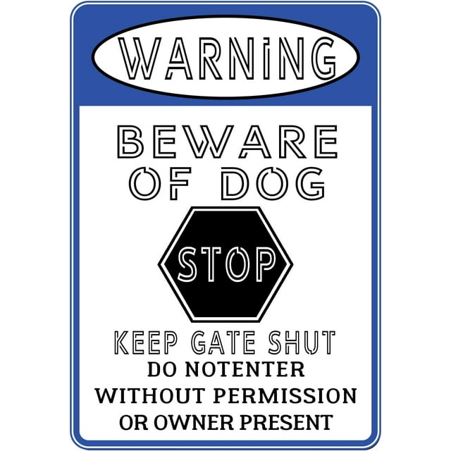 Beware Of Dog Tin Sign Garden Warning Signs Metal Signs For Yard Stop