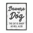 thumbnail image 1 of Beware Of Dog and Shady Cat Funny Pet Word Design Oversized Framed Giclee Texturized Art by Daphne Polselli, 1 of 7