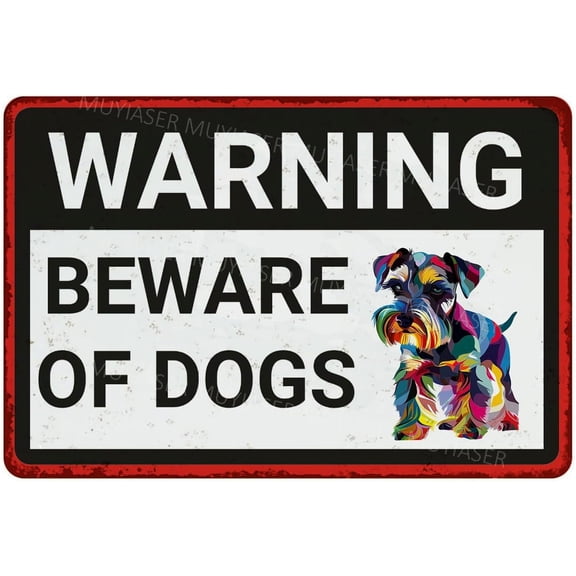 Beware Of Dogs Sign Schnauzer Beware Of Dog Sign Aluminum Metal Tin Signs Door Sign Warning Sign For Fence Gate Yard Home Wall Decor 8x12 Inch