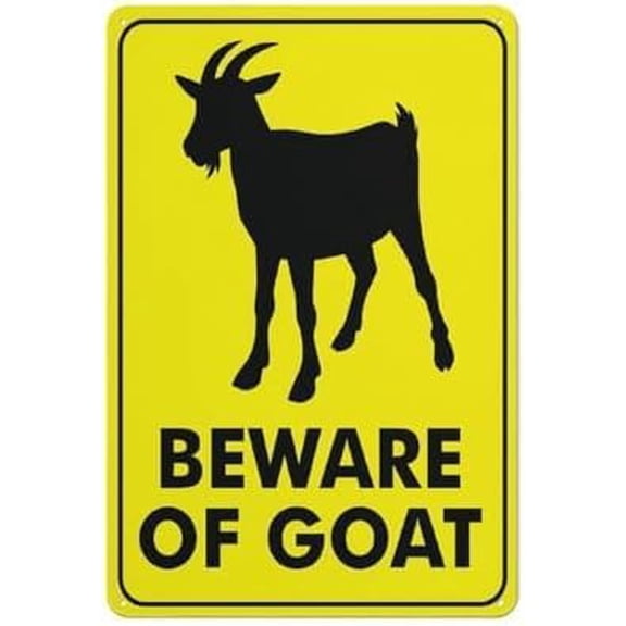 Beware Of Goat Warning Sign Aluminum 12x8 inch, House Business Outdoor Farm Safety Notice