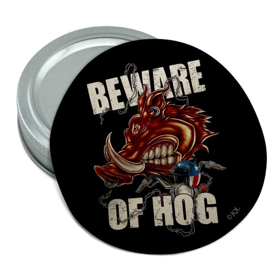 Beware Of Hog Biker Motorcycle Chopper Round Rubber Non-Slip Jar Gripper Lid Opener