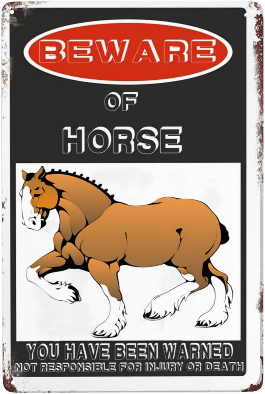Beware Of Horse Sign,12"X 8" Rust Free Beware Of Horse Warning Signs ...