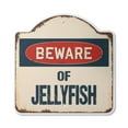 thumbnail image 1 of Beware Of Jellyfish 10” x 10” Sign | Indoor/Outdoor Plastic | SignMission Designer Classic Rust Wall Plaque Novelty Gift Funny Joke Gag Road Garage, 1 of 4