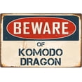 thumbnail image 1 of Beware Of Komodo Dragon 8” x 12” Vintage Aluminum Retro Metal Sign VS241, 1 of 5