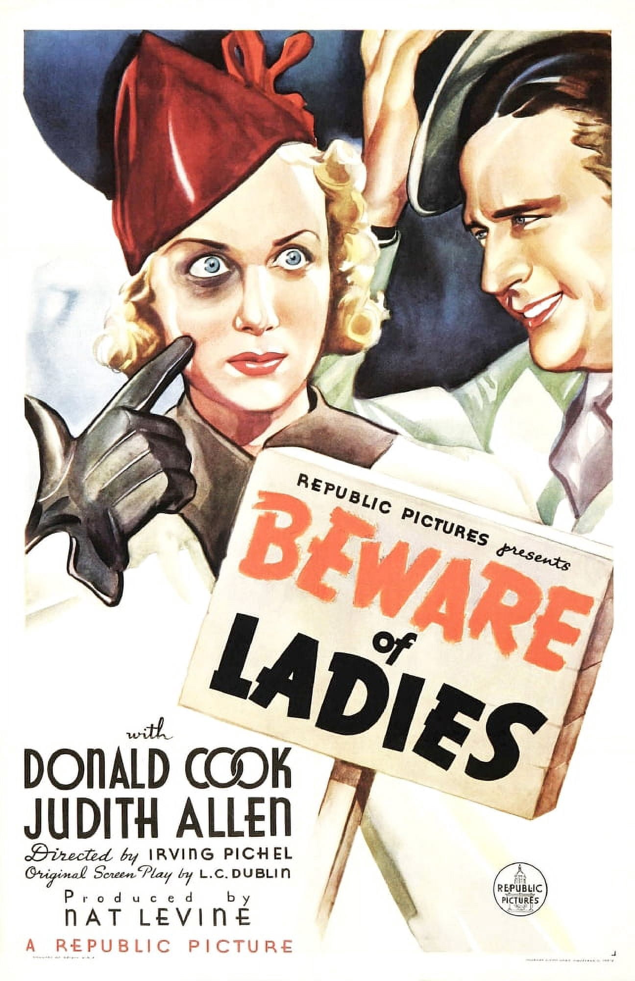 Beware Of Ladies Canvas Art - (11 x 17)