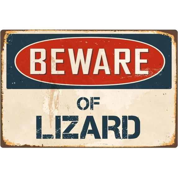 Beware Of Lizard 8” x 12” Vintage Aluminum Retro Metal Sign VS256