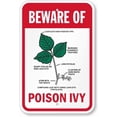 thumbnail image 1 of Beware Of Poison Ivy Aluminum Weatherproof 8" x 12" Sign, 1 of 4