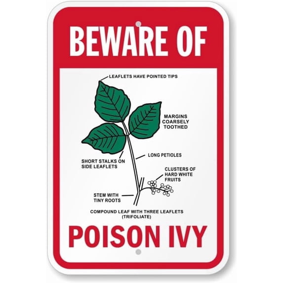Beware Of Poison Ivy Aluminum Weatherproof 8" x 12" Sign