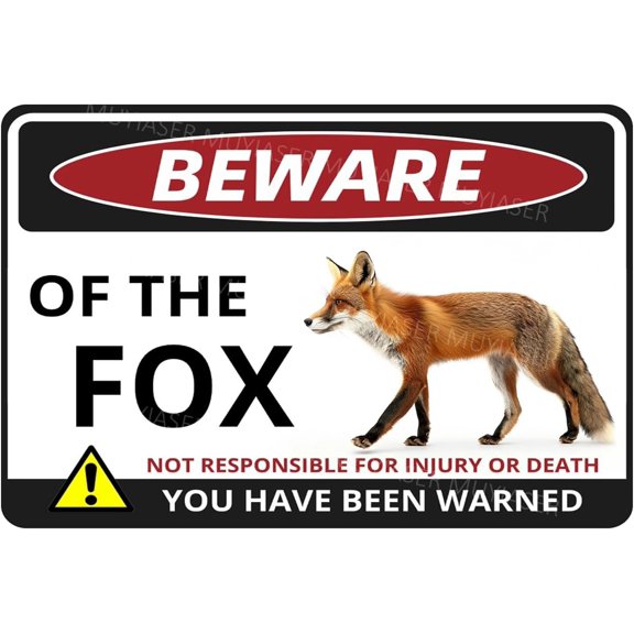 Beware Of The Fox Sign You Have Been Warned Aluminum Metal Tin Signs Door Sign Warning Sign For Zoo Fence Gate Yard Home Wall Decor 8x12 Inch