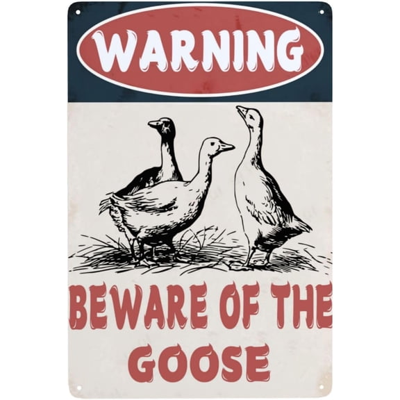 Beware Of The Goose Metal Tin Sign Warning Sign Safety Signs For Home Outdoor Garden 8x12 Inches