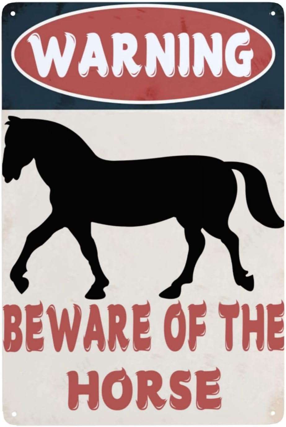 Beware Of The Horse Metal Tin Sign Warning Sign Safety Signs For Home ...
