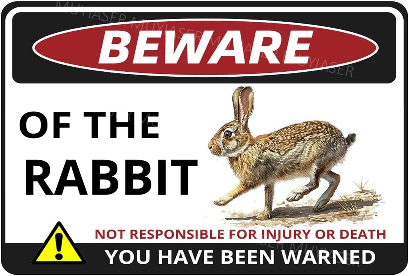 Beware Of The Rabbit Sign You Have Been Warned Aluminum Metal Tin Signs ...