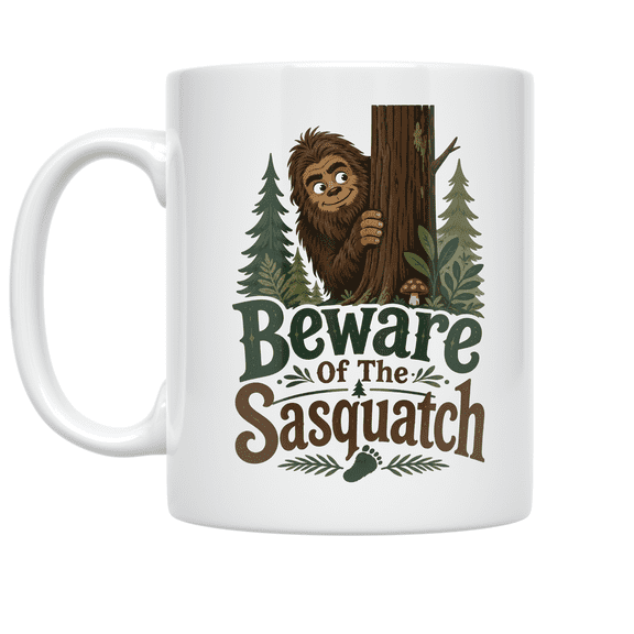Beware Of The Sasquatch - Folklore Creature Enthusiast - 11 oz Ceramic Coffee Mug