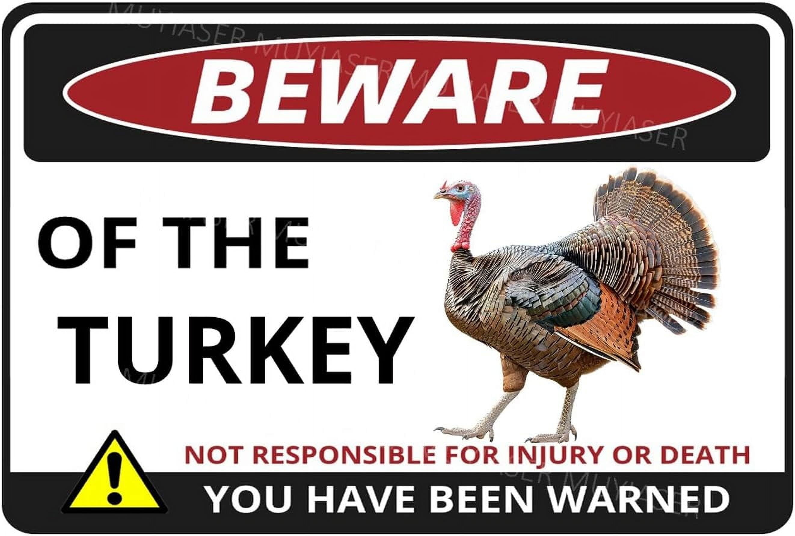 Deerts Vintage-Schild „Beware Of Turkey“ – 20,3 X 30,5 Cm Aus Aluminium Für Innen & Außen