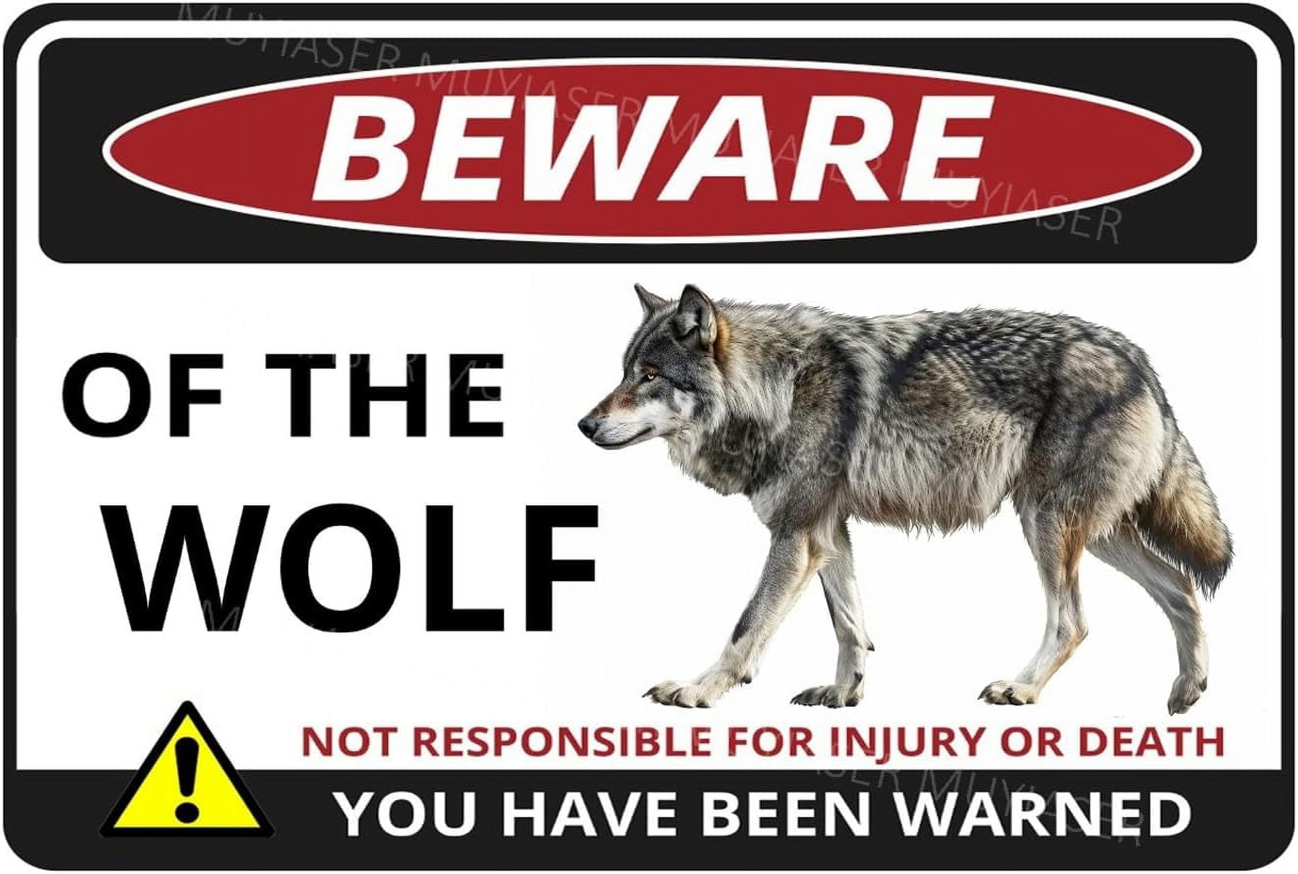 Beware Of The Wolf Sign You Have Been Warned Metal Tin Signs Door Sign ...