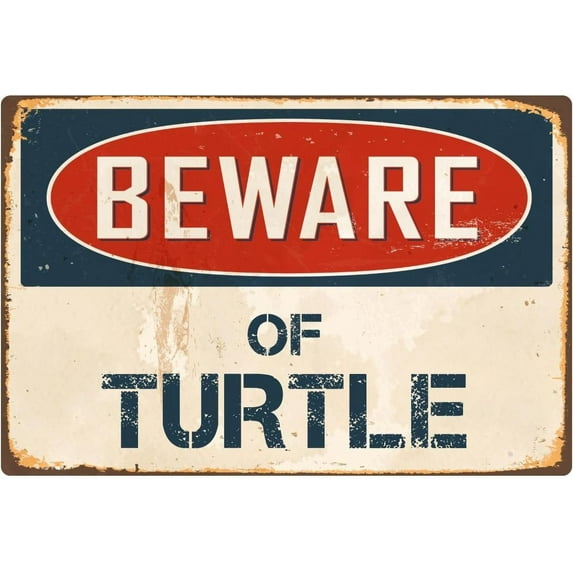 Beware Of Turtle 1 8” x 12” Vintage Aluminum Retro Metal Sign VS424