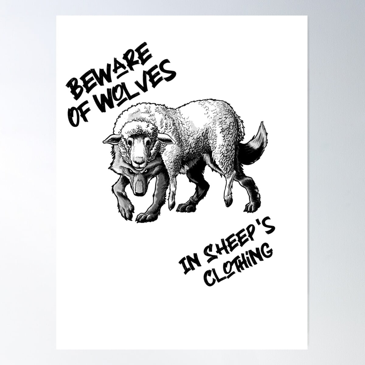 Beware Of Wolves In Sheep S Clothing Poster Wall Art, Poster Only ...