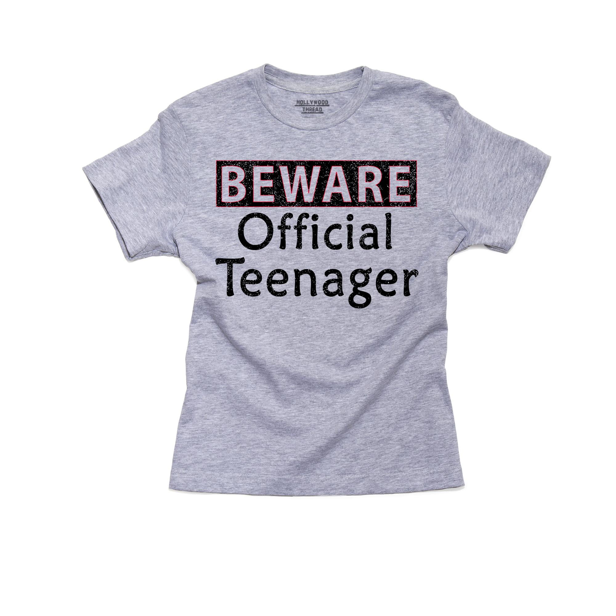 Beware Official Teenager - Great 13th Birthday Design Cotton Youth Grey T-Shirt - Walmart.com
