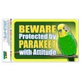 thumbnail image 1 of Beware Protected by Parakeet with Attitude SLAP-STICKZ(TM) Automotive Car Window Locker Bumper Sticker, 1 of 1
