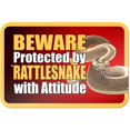 thumbnail image 1 of Beware Protected by Rattlesnake with Attitude Sign, 1 of 1