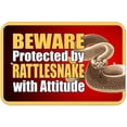 thumbnail image 1 of Beware Protected by Rattlesnake with Attitude Sign, 1 of 1