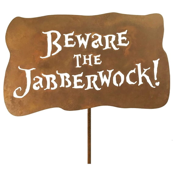 Beware The Jabberwock Garden Stick Sign