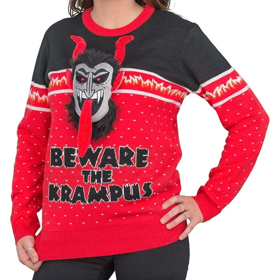 Beware The Krampus 3D Ugly Christmas Sweater