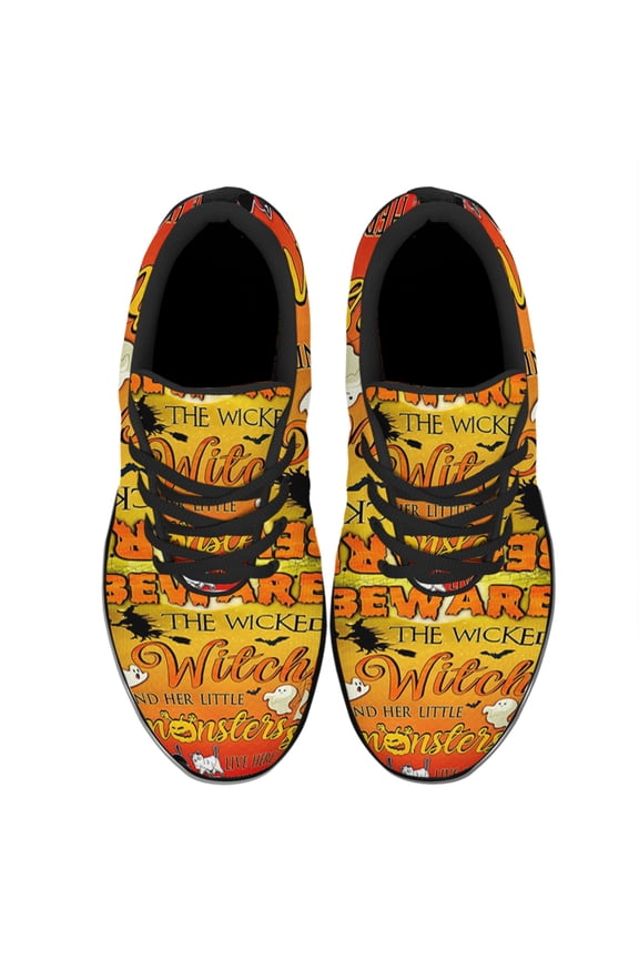 Beware The Wicked Witch And Her Little Monsters Shoes Women's Fashion Sneakers Tennis Running Shoes for Men Women Black Size 11.5