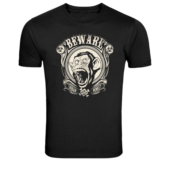 Beware Urban Monkey Angry Ape Graphic T-Shirt