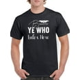 thumbnail image 1 of Beware Ye Who Enter Here T-Shirt Men -Image by Shutterstock, Male 4X-Large, 1 of 4