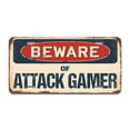 thumbnail image 1 of Beware of Attack Gamer Aluminum License Plate| License Plate 12" X 6" Fits Any Car, Truck, SUV, RV, or Trailer | Made in The USA, 1 of 3