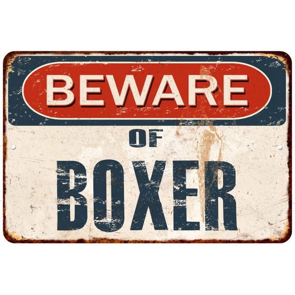 Beware of BOXER Metal Sign Rusty Wall Decor 8x12 108120041211